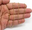 14k yellow gold skinny solid box link chain 18-22 inch 1.1mm