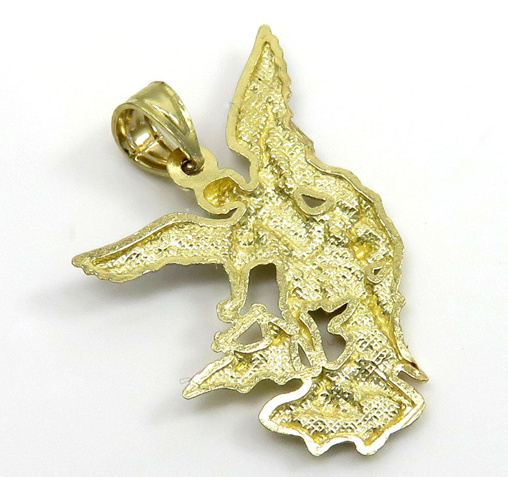10k two tone gold mini angel vs demon pendant - Image 3