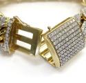 10k solid yellow gold xl diamond miami bracelet 9 inches 19mm 13.50ct