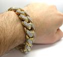 10k solid yellow gold xl diamond miami bracelet 9 inches 19mm 13.50ct