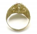 10k two tone gold cz lion ring 0.15ct