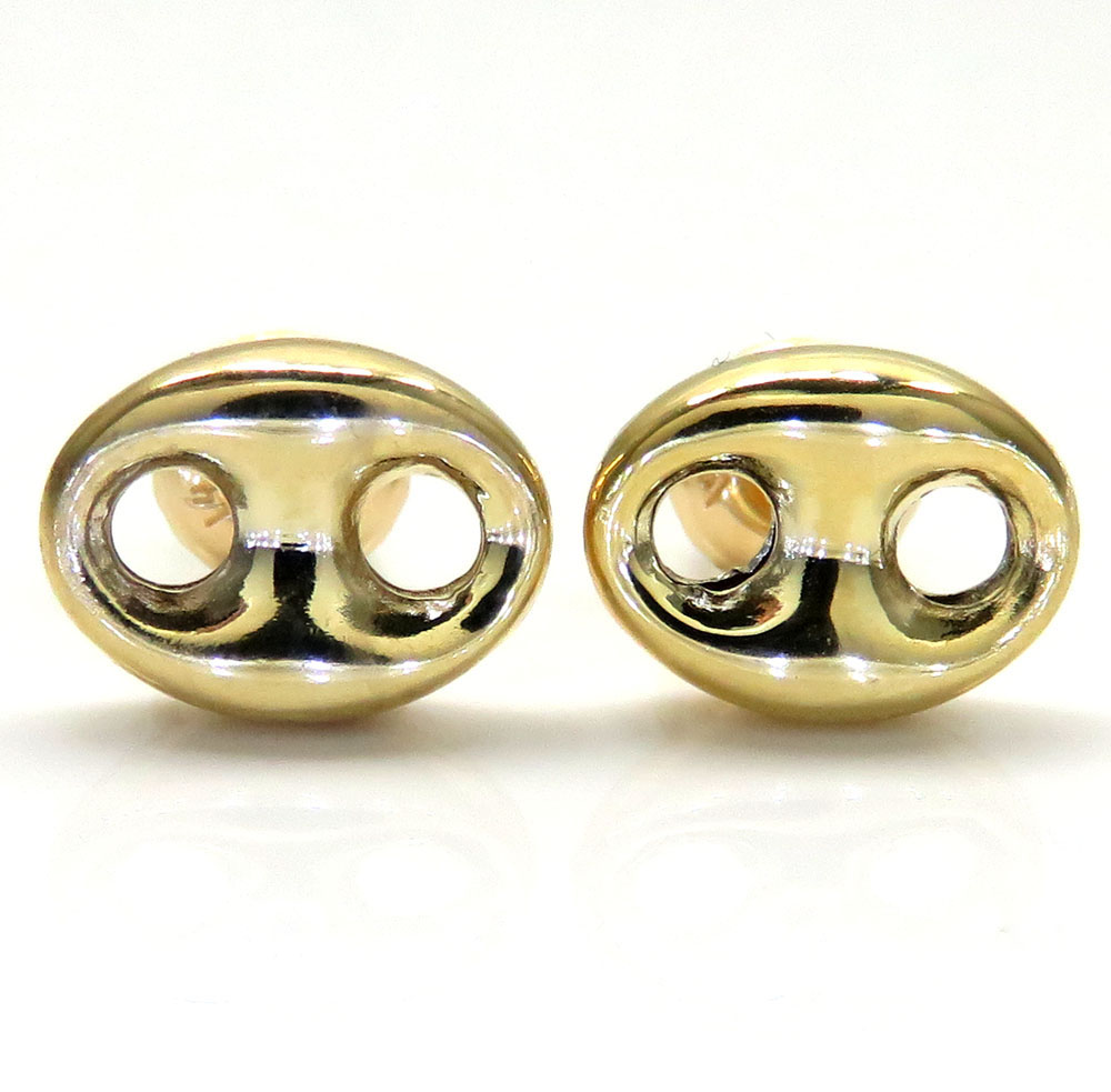 14k yellow gold small 8mm puffed gucci solid earrings