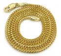 10k yellow gold solid skinny franco link chain 18-24 inches 1.5mm