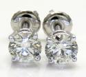 14k white gold vs2 round cut diamond studs earrings 1.00ct