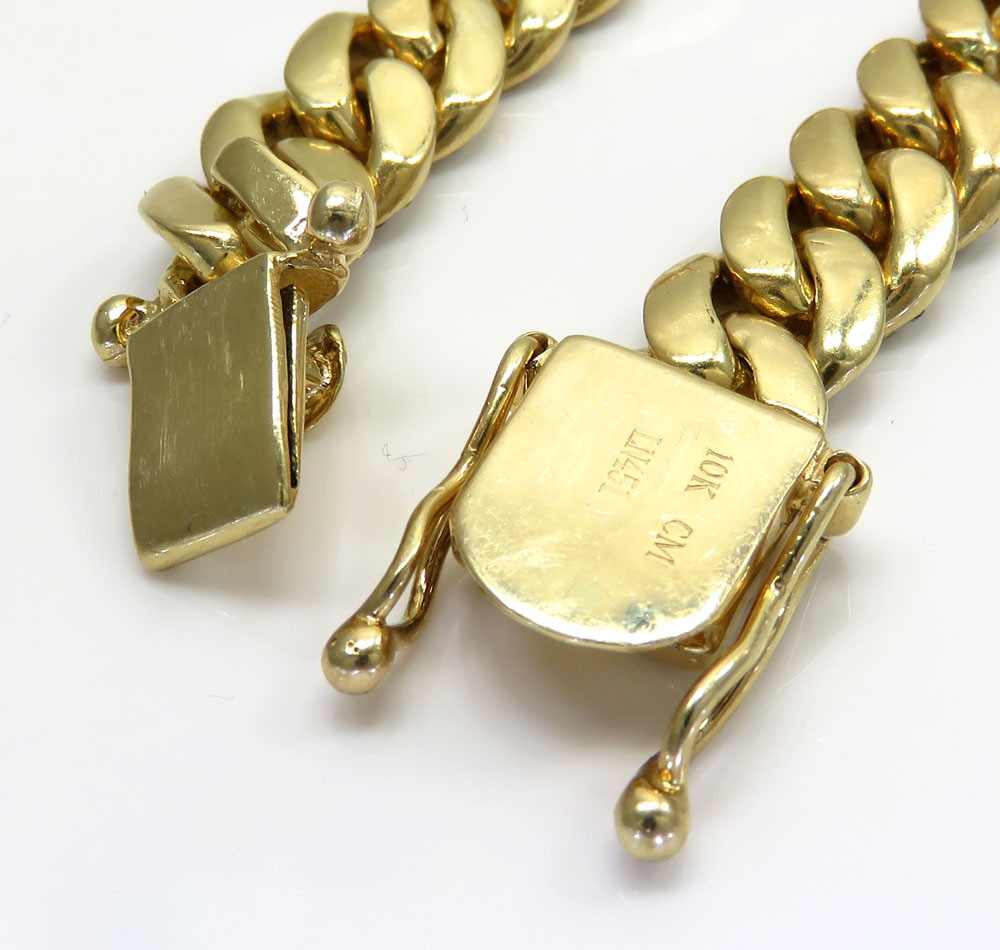 10k solid yellow gold thick diamond miami bracelet 8.50 inch 10mm 13.40ct - Image 5