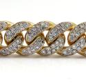 10k solid yellow gold thick diamond miami bracelet 8.50 inch 10mm 13.40ct