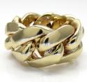 10k yellow gold 15mm solid miami cuban link ring 