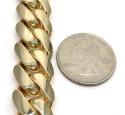 10k yellow gold solid thick miami bracelet 8.75 inches 15mm