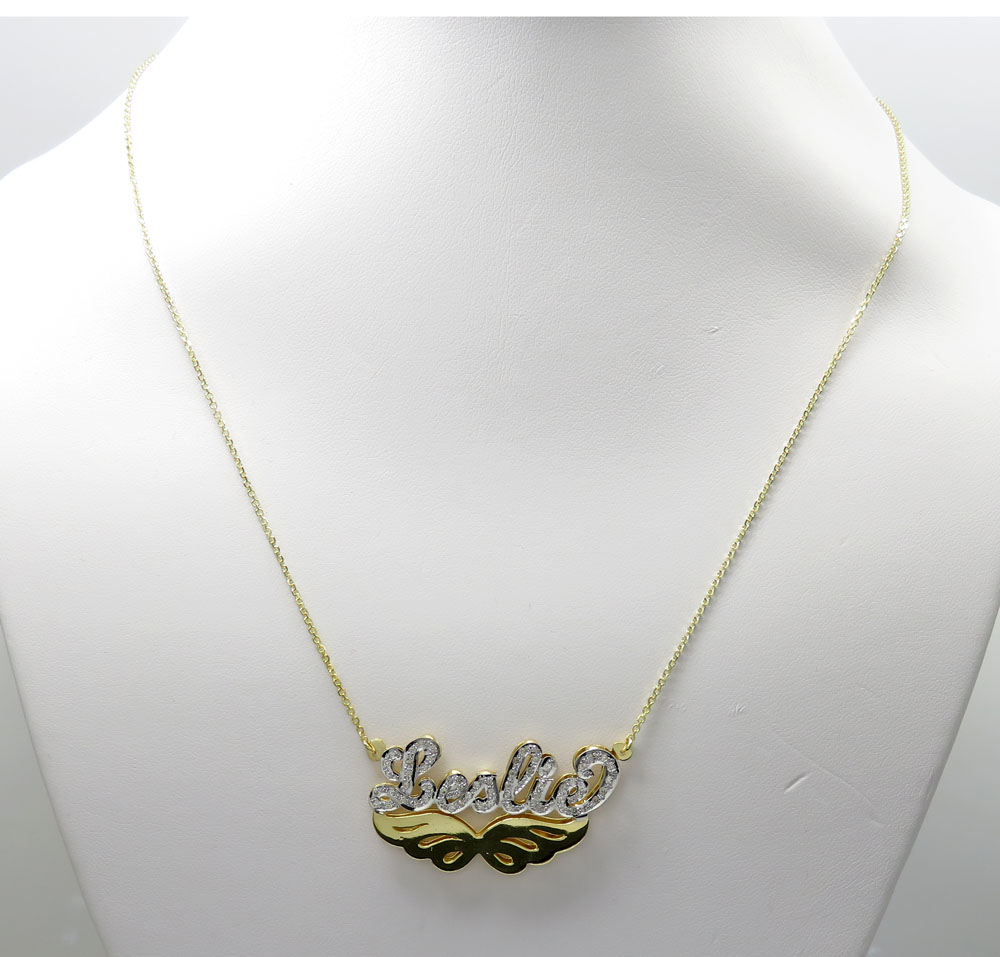 With 18 inch chain. Rylos Personalized 25MM Nameplate Necklace Sterling Silver or Yellow Gold Plated Silver Special Order Made to Order