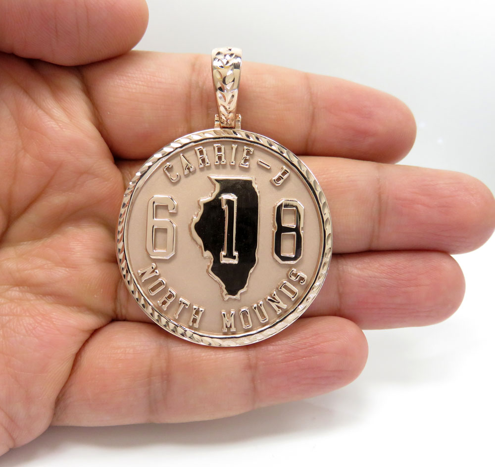 10k gold custom start to finish raised numbers and letters pendant - Image 6