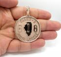 10k gold custom start to finish raised numbers and letters pendant