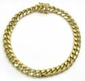 10k yellow gold medium hollow puffed miami bracelet 8 inch 6.70mm