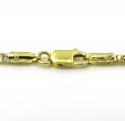10k yellow gold hollow mirror cube link chain 20-24
