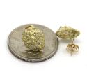 10k yellow gold small cz lion earrings 0.15ct