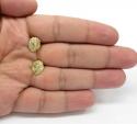 10k yellow gold small cz lion earrings 0.15ct