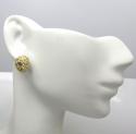 10k yellow gold small cz lion earrings 0.15ct