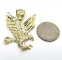 10k yellow gold medium diamond cut flying eagle pendant