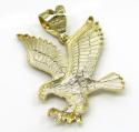 10k yellow gold medium diamond cut flying eagle pendant