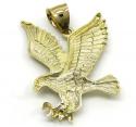 10k yellow gold small diamond cut flying eagle pendant