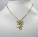 10k yellow gold small diamond cut flying eagle pendant
