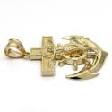 10k yellow gold medium anchor jesus pendant