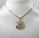 10k yellow gold medium anchor jesus pendant