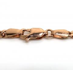 14k yellow white or rose gold skinny hollow puffed miami chain 18-24