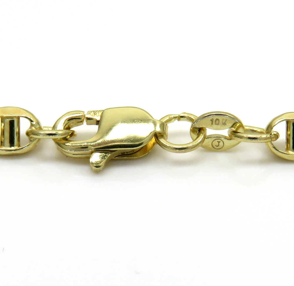 10k yellow gold hollow puffed mariner chain 18-22
