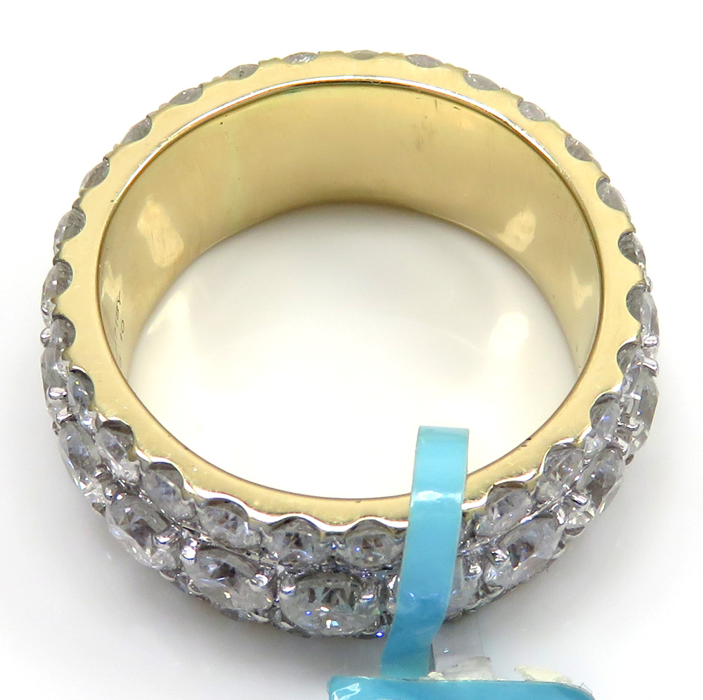 14k solid yellow gold three row diamond 9.50mm eternity band 8.64ct - Image 3