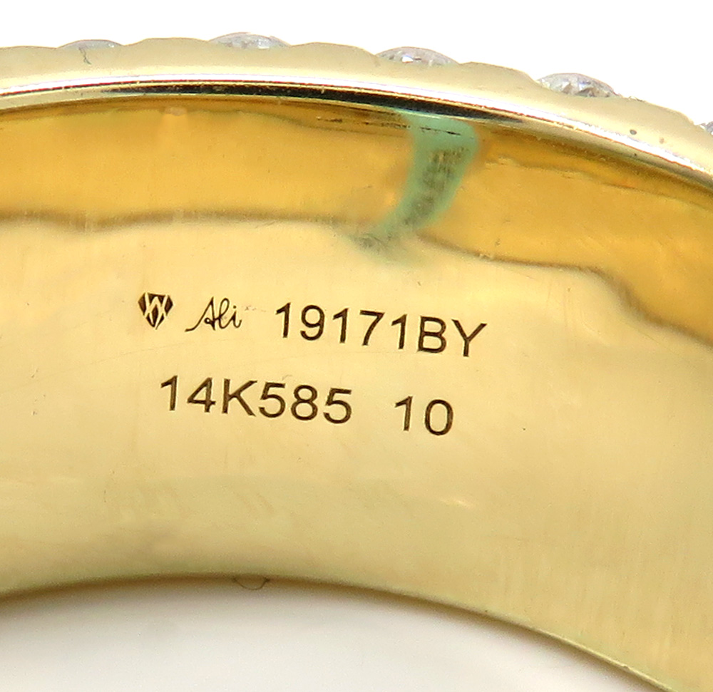 14k solid yellow gold three row diamond 9.50mm eternity band 8.64ct - Image 4