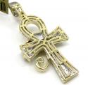 10k yellow gold diamond eye of horus ankh pendant 0.42ct 