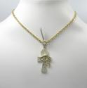10k yellow gold diamond eye of horus ankh pendant 0.42ct 
