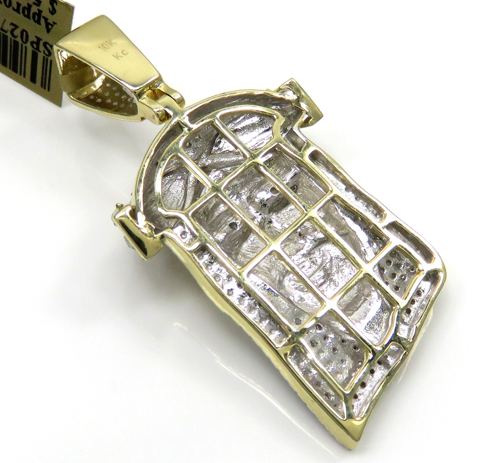 10k yellow gold large diamond jesus face pendant 0.90ct - Image 4