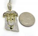 10k yellow gold large diamond jesus face pendant 0.90ct