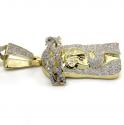 10k yellow gold large diamond jesus face pendant 0.90ct