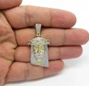10k yellow gold large diamond jesus face pendant 0.90ct