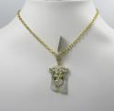 10k yellow gold large diamond jesus face pendant 0.90ct