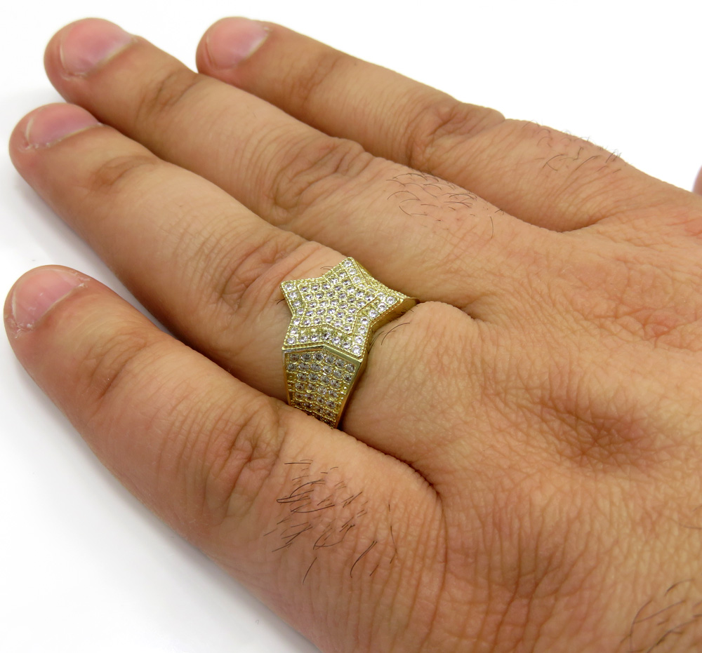 Buy 10k Yellow Gold Double Layer Cz Star Ring 2.50ct Online at SO