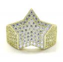 10k yellow gold double layer cz star ring 2.50ct