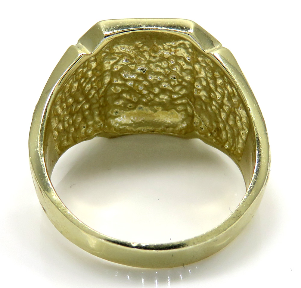  10k two tone gold diamond cut free mason g ring 