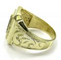  10k two tone gold diamond cut free mason g ring 