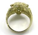10k yellow gold diamond cut lion face ring 