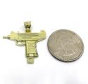 10k yellow gold small uzi pistol pendant 