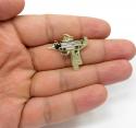 10k yellow gold small uzi pistol pendant 