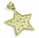 10k yellow gold medium diamond cut star pendant 