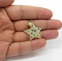 10k yellow gold medium diamond cut star pendant 