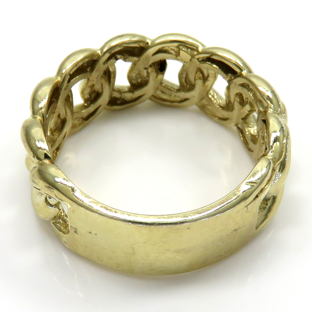 10k yellow gold smooth 9.50mm cuban ring 