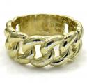 10k yellow gold smooth 9.50mm cuban ring 