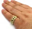 10k yellow gold smooth 9.50mm cuban ring 