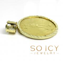 10k yellow gold small diamond cut lady liberty 1/4 oz coin pendant 